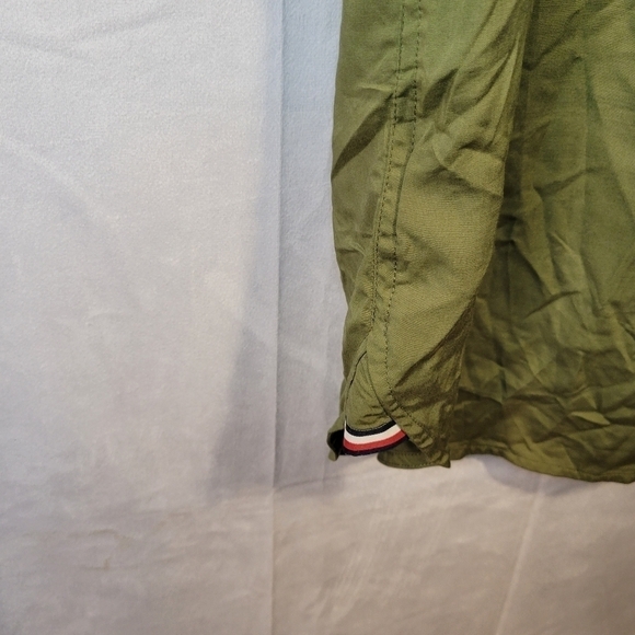TOMMY Hilfiger Olive Green Convertible Sleeve Shirt Dress NWT - Picture 7 of 8